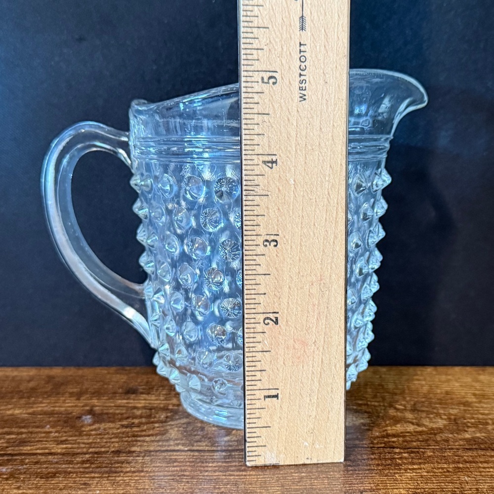 Hobnail Mini Glass Pitcher - Picture 3 of 11